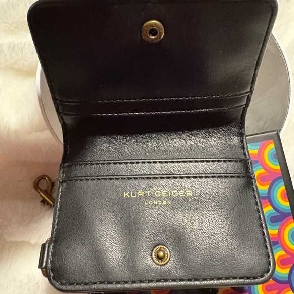 Kurt Geiger Black Quilted Mini Bag with Gold Chain - Picture 4 of 6